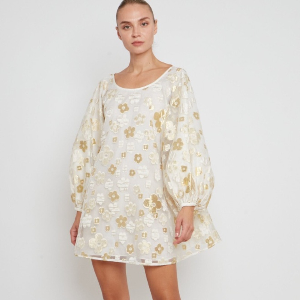 Arianne Elmy White and Gold Dress